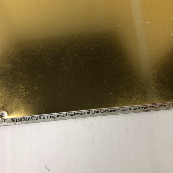 Winchester Big Game Rifles Ammo Hunter with Ram USA Collectible Tin Metal Sign - Picture 6 of 11